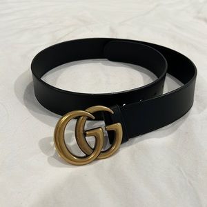 GUCCI Leather Belt - Black - Size 80